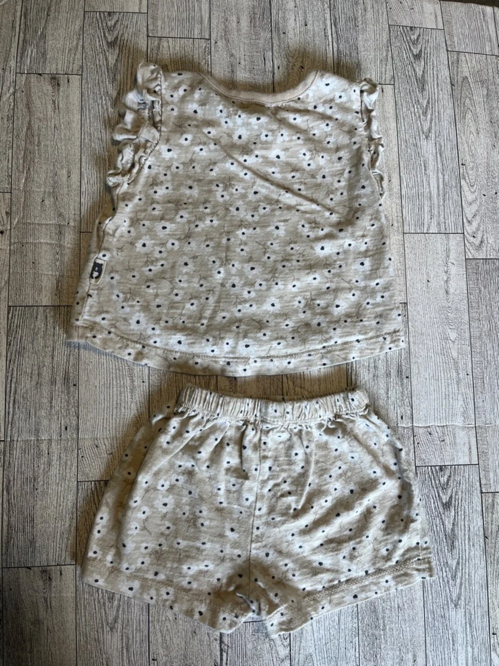 Rabbit & Bear Floral Print Kids Top and Shorts Set Size 12 Months 100% Cotton